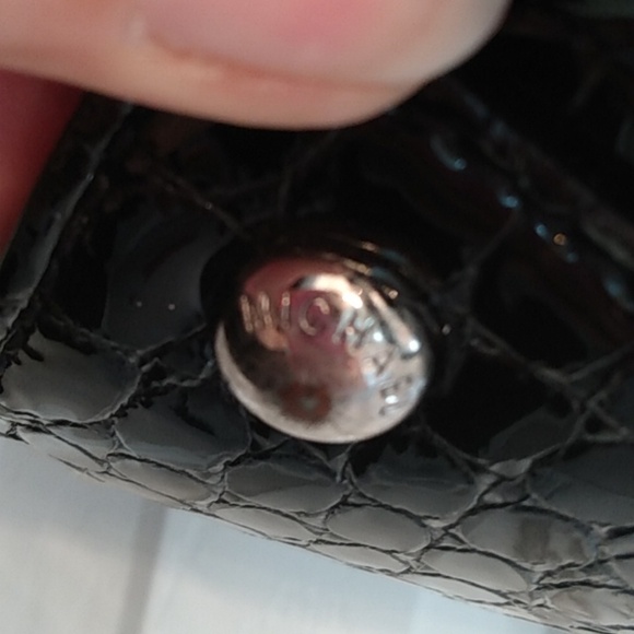 Michael Kors Hamilton Croc Embossed Patent Leather Bag Purse - Picture 16 of 17